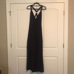 Navy floor length dress. High leg slit. Size M